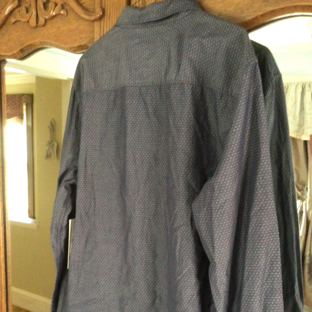 Mens Calvin Klein L/S Dress Shirt in Graphite print sz large NWT - Picture 4 of 6